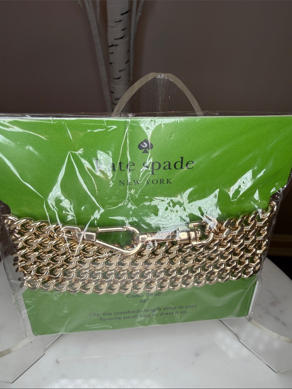 Kate Spade NWT Retail $59 chunky gold 46 inch bag chain